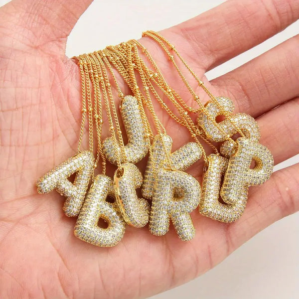 BubbleNote - Personalized Gold Initial Necklace