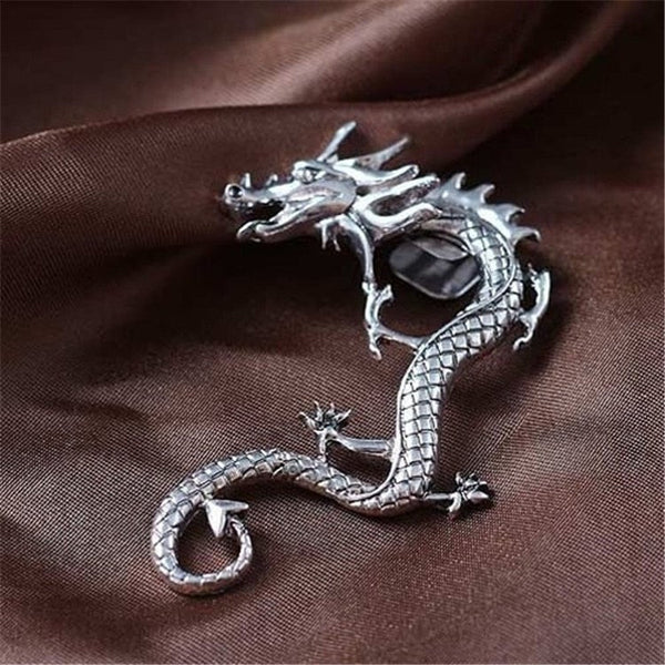 Silver Dragon Charm Earrings