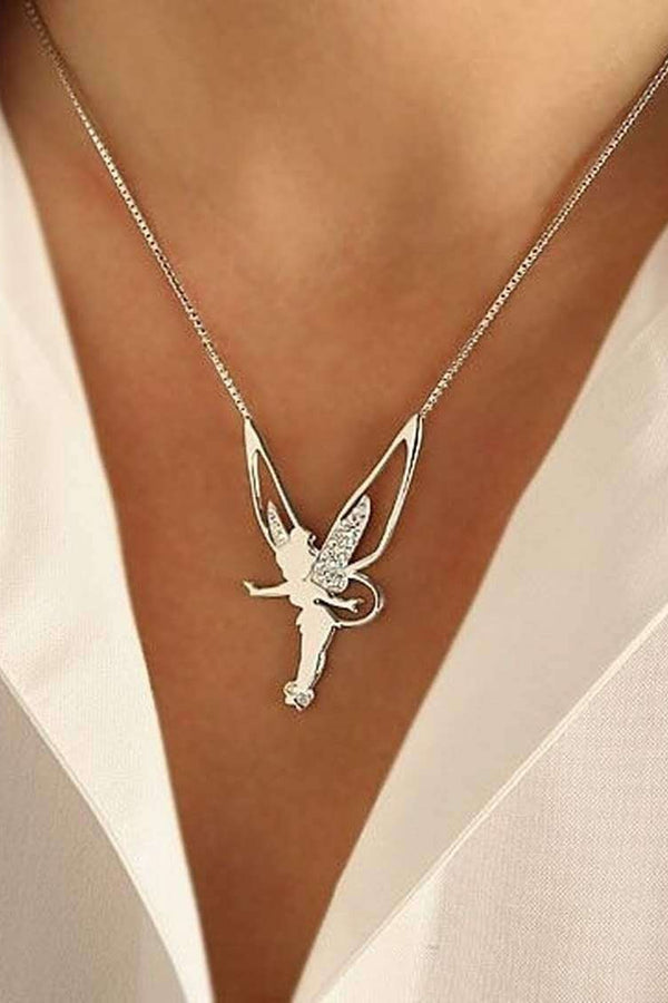 Silver and Gold Tone Lucky Feather Necklace