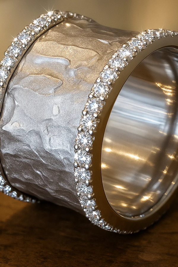 Classic Silver Zirconia Vintage Timepiece