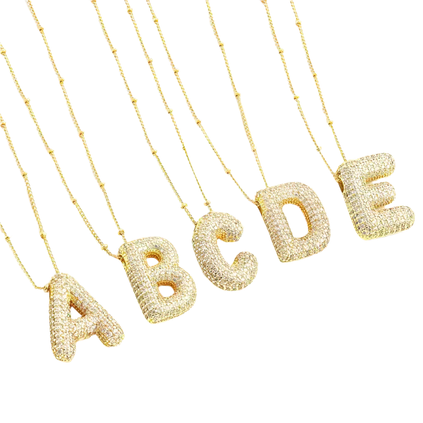 BubbleNote - Personalized Gold Initial Necklace