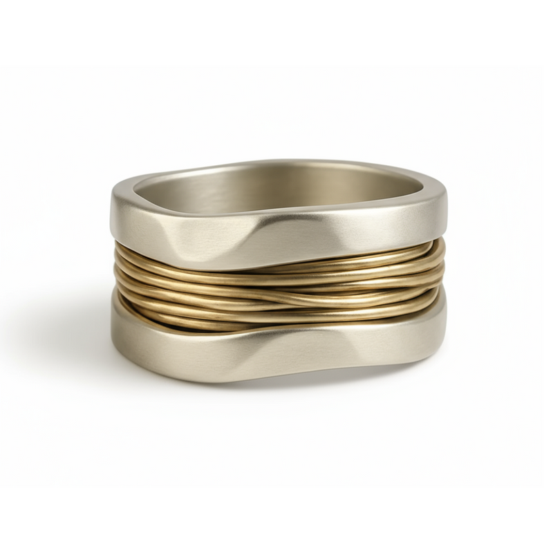 Sophia - Women's Silver and Gold Ring