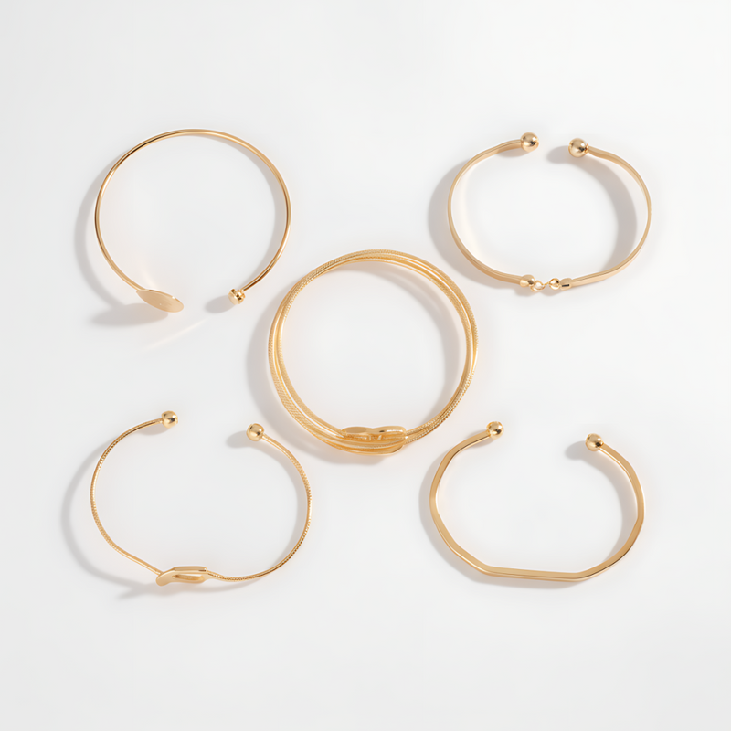 Elegance in Gold: Knotted Bracelet Set