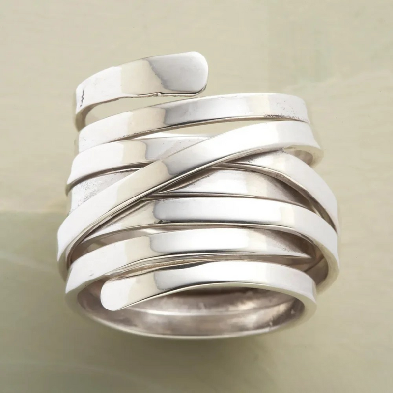 Apollo - Thick Silver Layered Ring