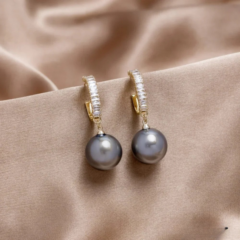 Isla - Elegant Pearl and Zircon Luxury Earrings