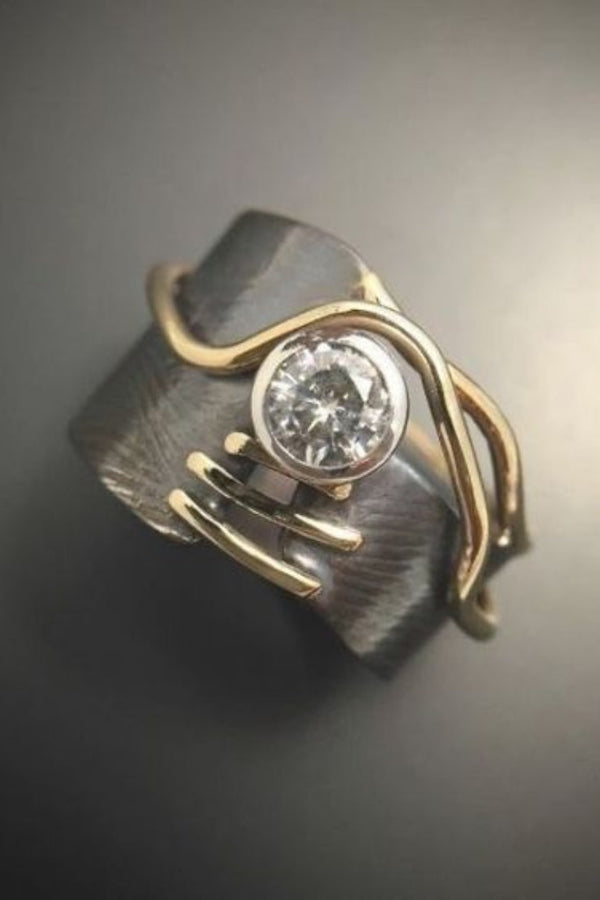 Vintage-Inspired Zirconia Mork Ring