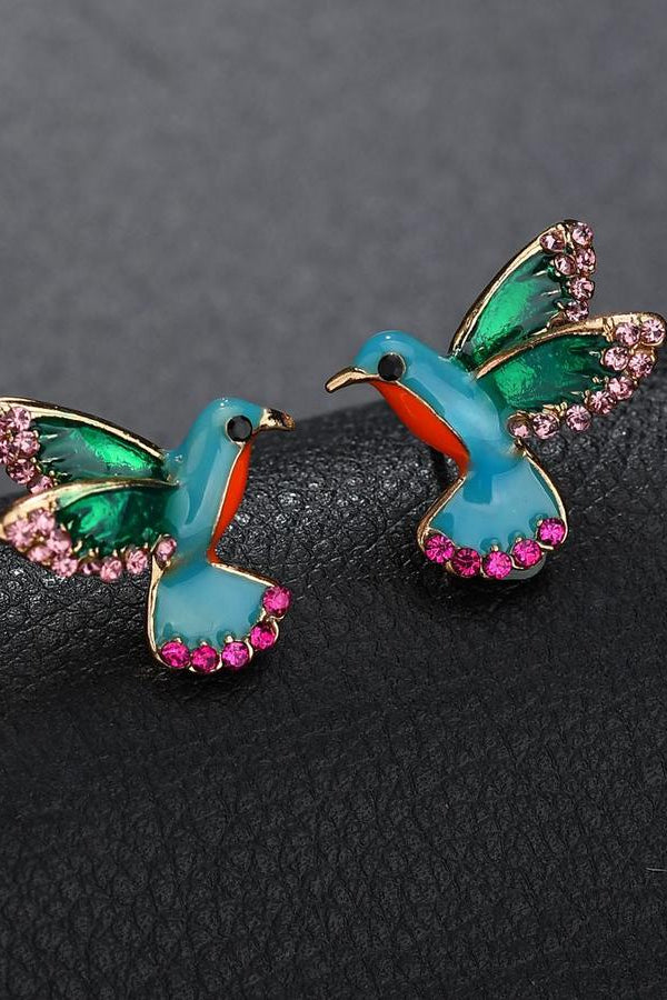 Elegant Hummingbird Crystal Earrings - A Touch of Style