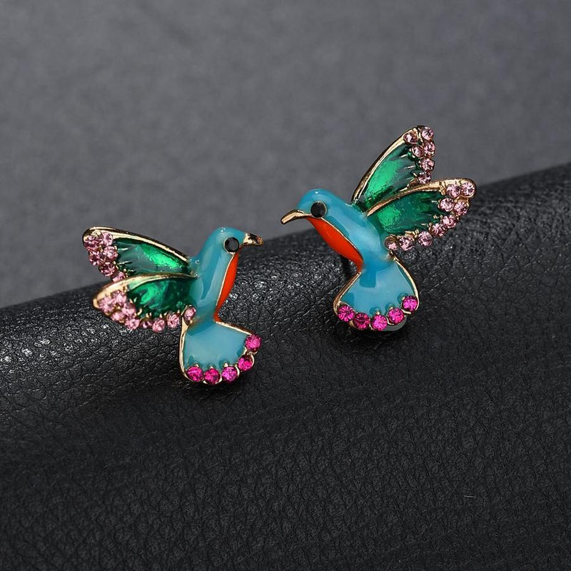 Elegant Hummingbird Crystal Earrings - A Touch of Style
