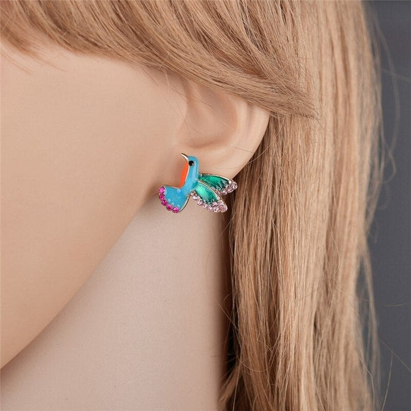 Elegant Hummingbird Crystal Earrings - A Touch of Style