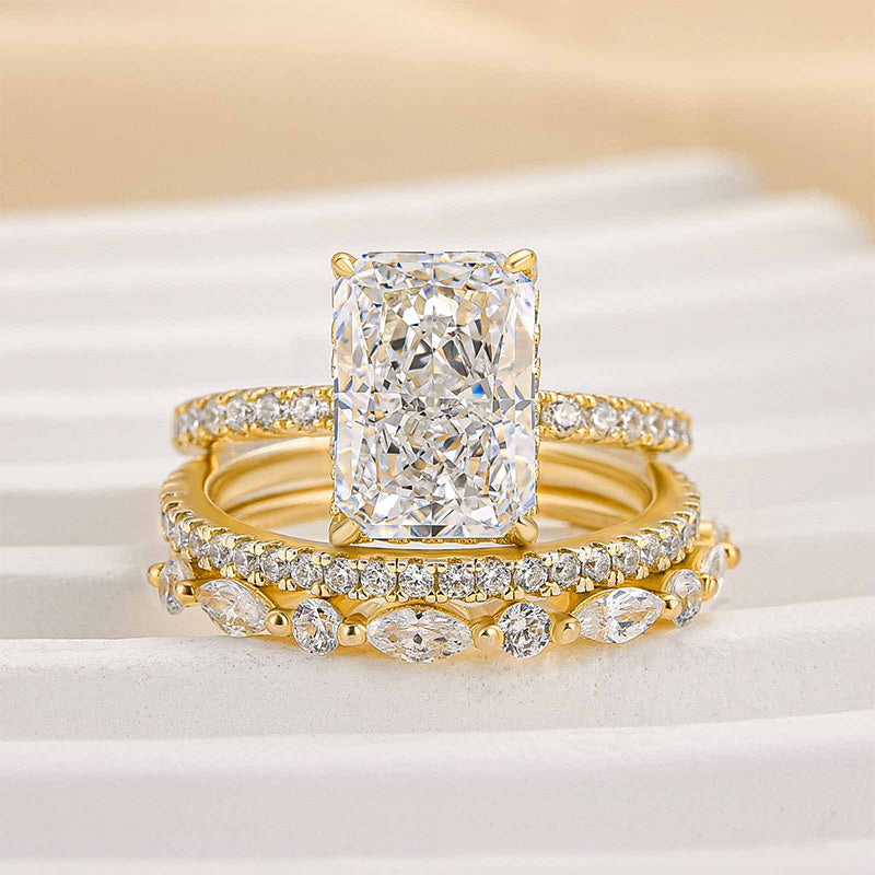 Jaily - 3-Piece Wedding Set Featuring 18K Gold Ring