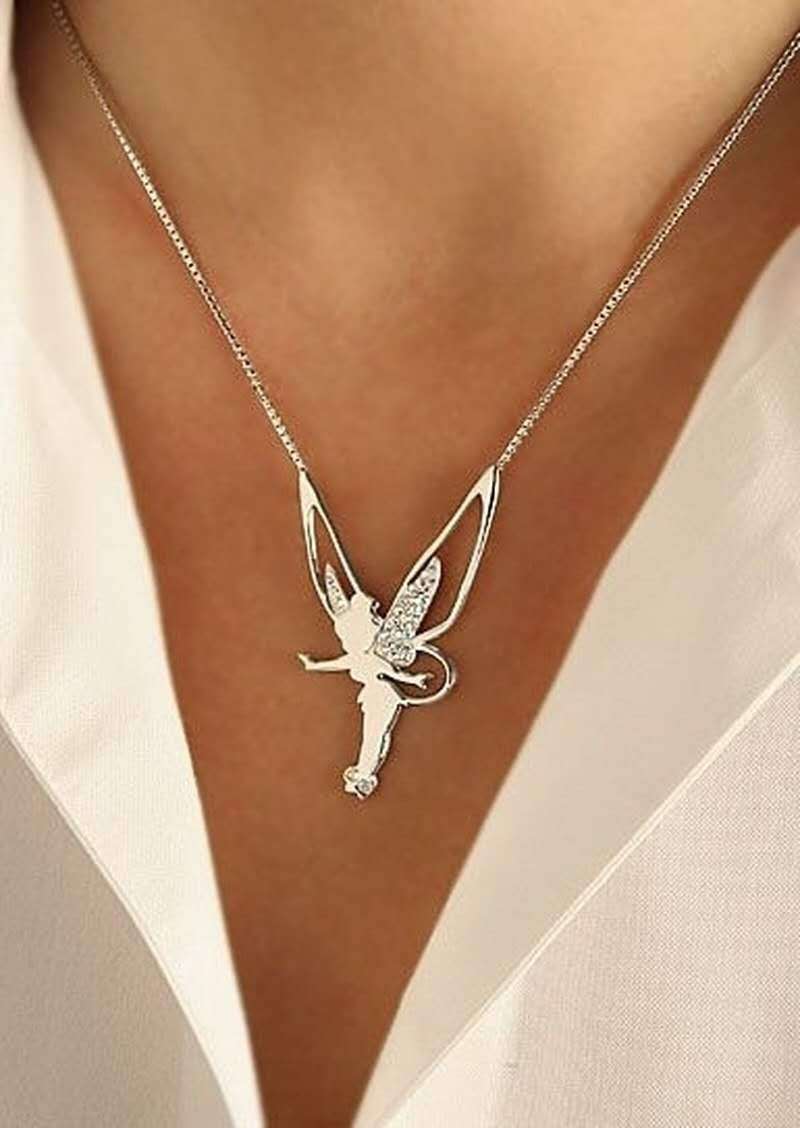 Silver and Gold Tone Lucky Feather Necklace