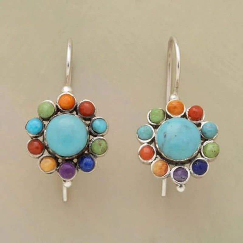 Retro Multi-Hued Earrings