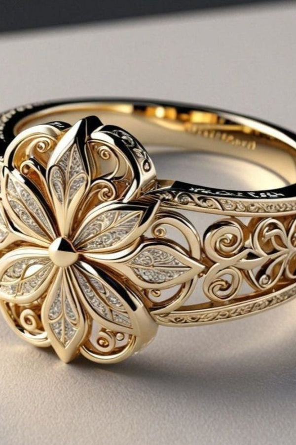 Luxurious Gold Ring Adorned with Zirconia