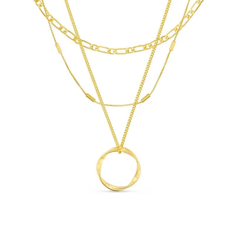 Circa - 18-Carat Gold Necklace with Triple Open Circle Pendant