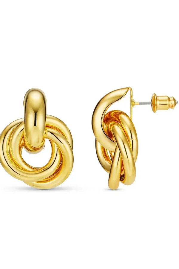 Gold Interlock Statement Earrings