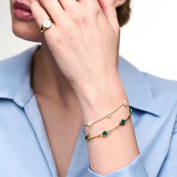 Emeralda - Chain-Linked Gold Bracelet