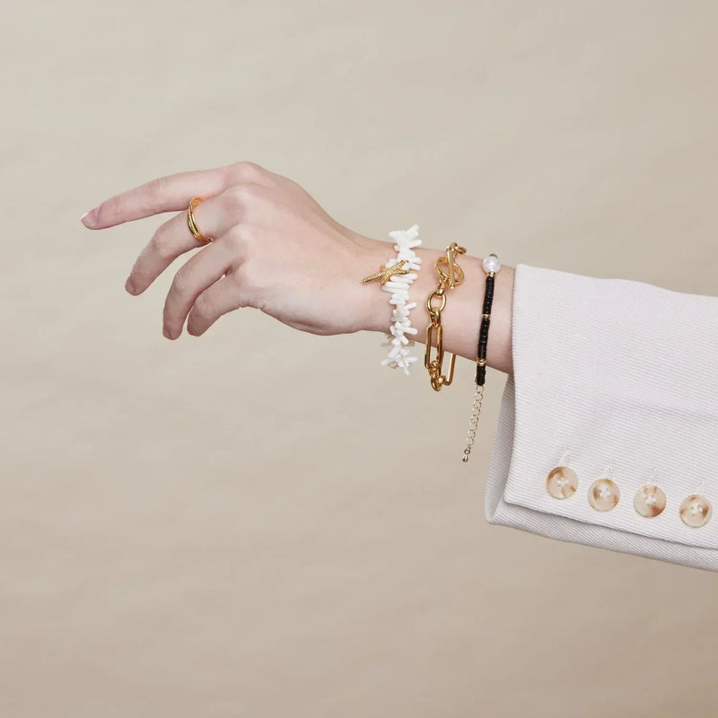 Link Gold T-Bar Bracelet