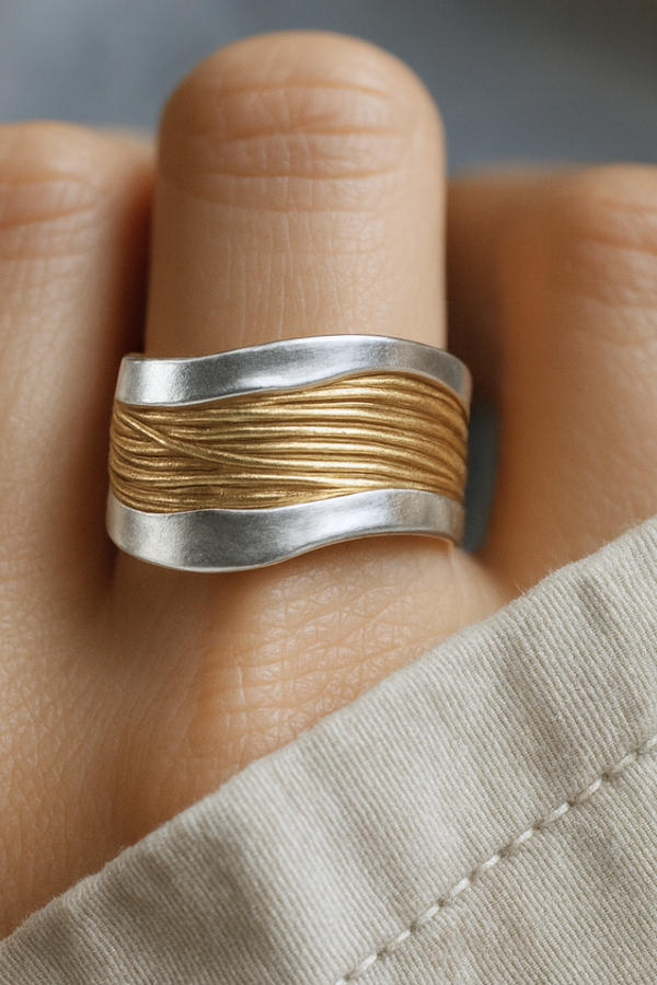 Golden Threads Omelette Ring