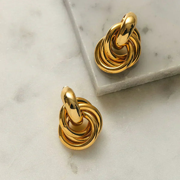 Interlock - Bold Gold Statement Earrings