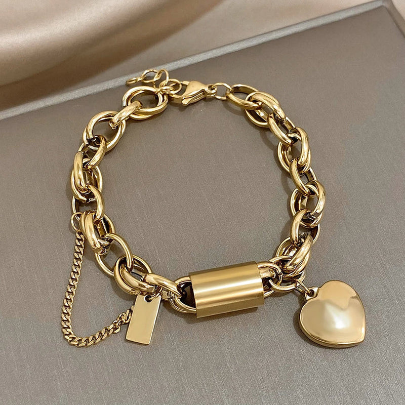 Heartened - Bold 18K Gold Chunky Bracelet