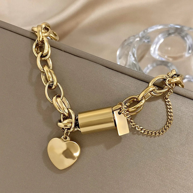 Heartened - Bold 18K Gold Chunky Bracelet