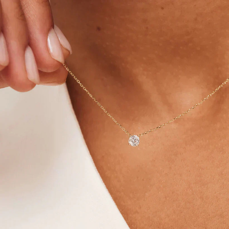 Clea - 14K Gold Moissanite Necklace