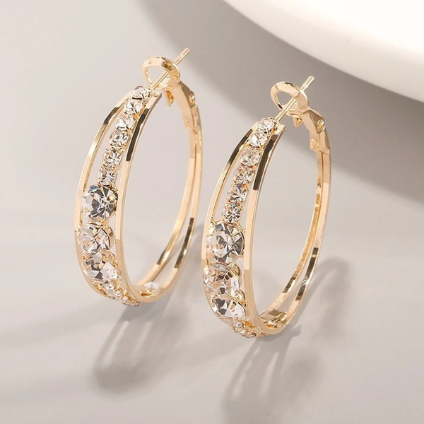 Chic Gold-Finished Elegant Earrings