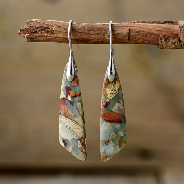 Terra - Classic Earrings with Natural Stone