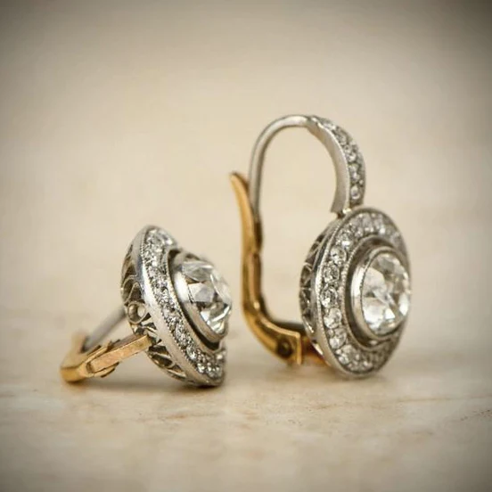 Vintage-Inspired Gold and Silver Crystal Earrings