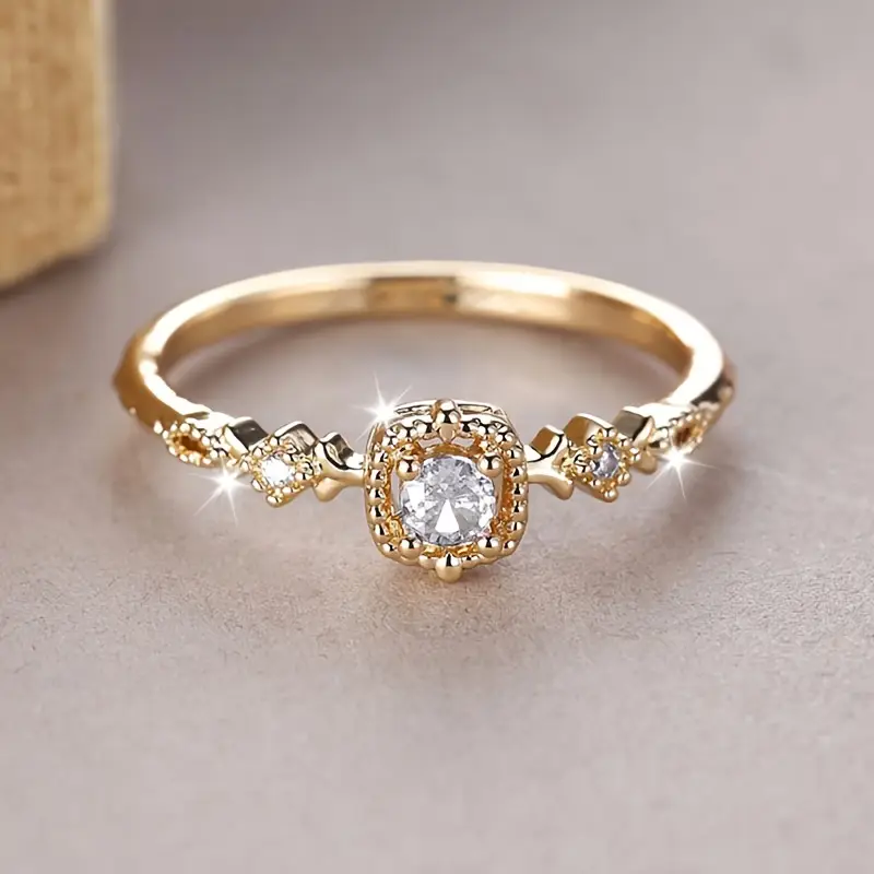 Classic Gold Krystal Lys Ring