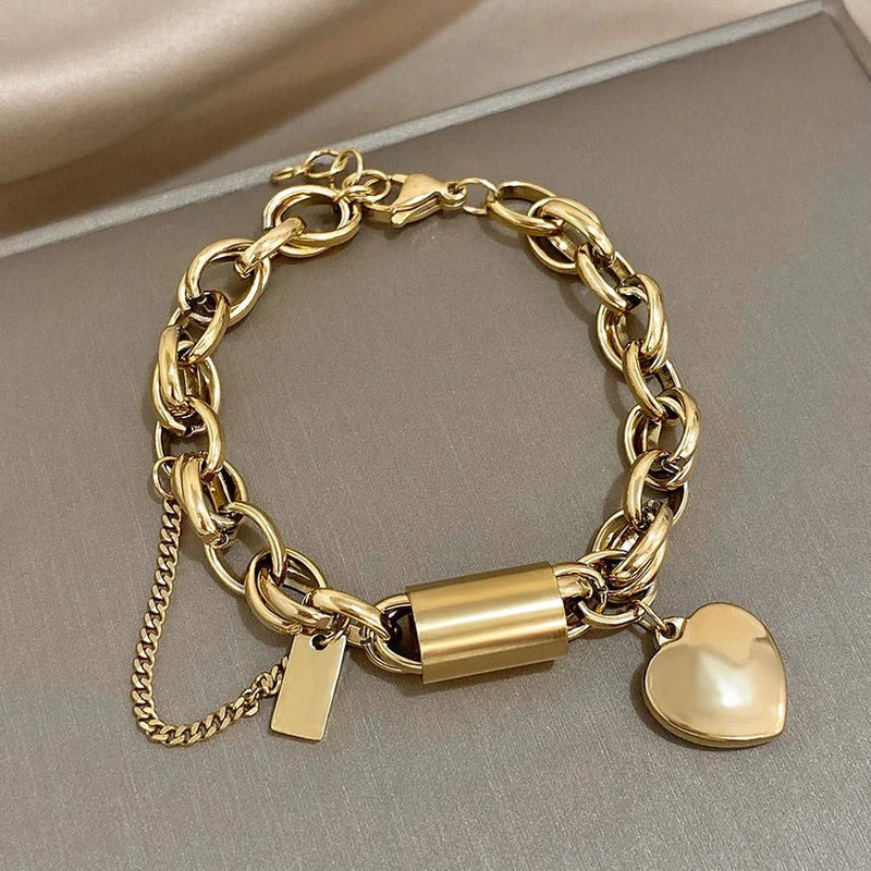 Gold Chunky Bracelet - Heartened Collection